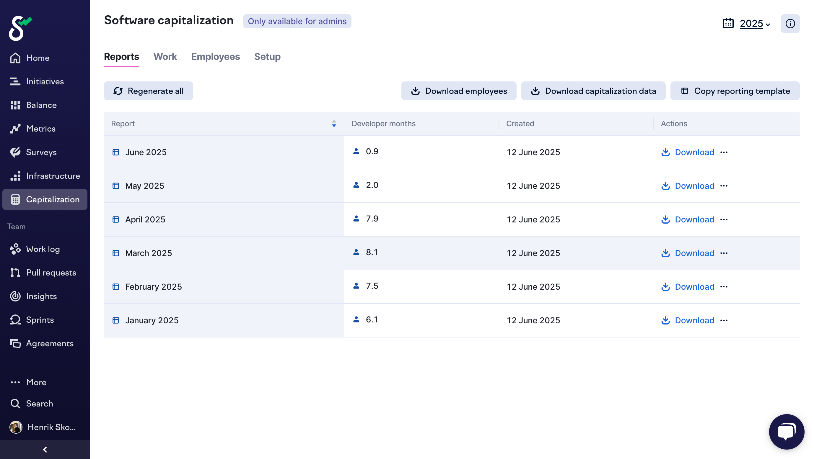 Swarmia - Software capitalization